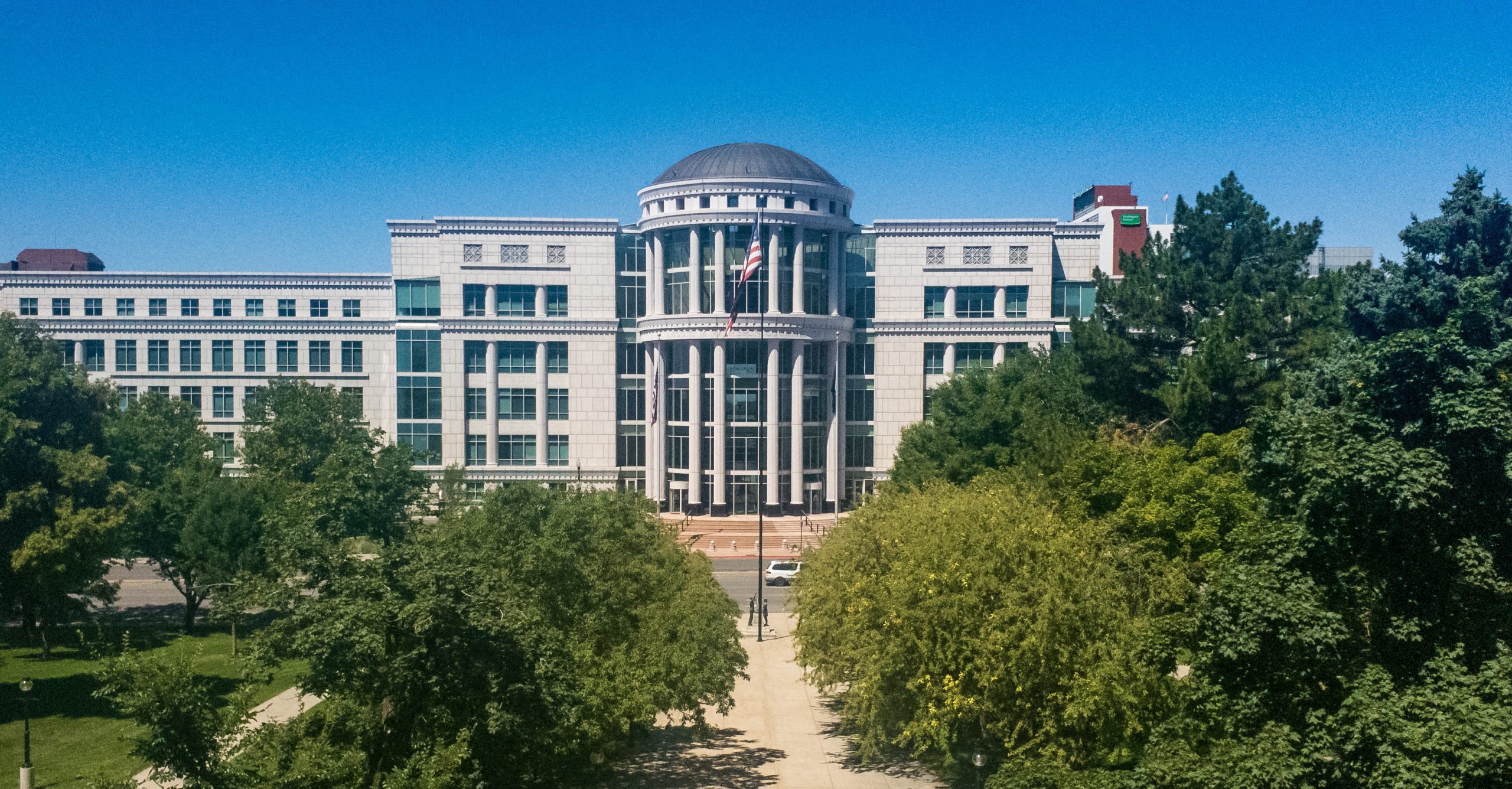 Front view of 3rd District Matheson Courthouse in Salt Lake City Utah.